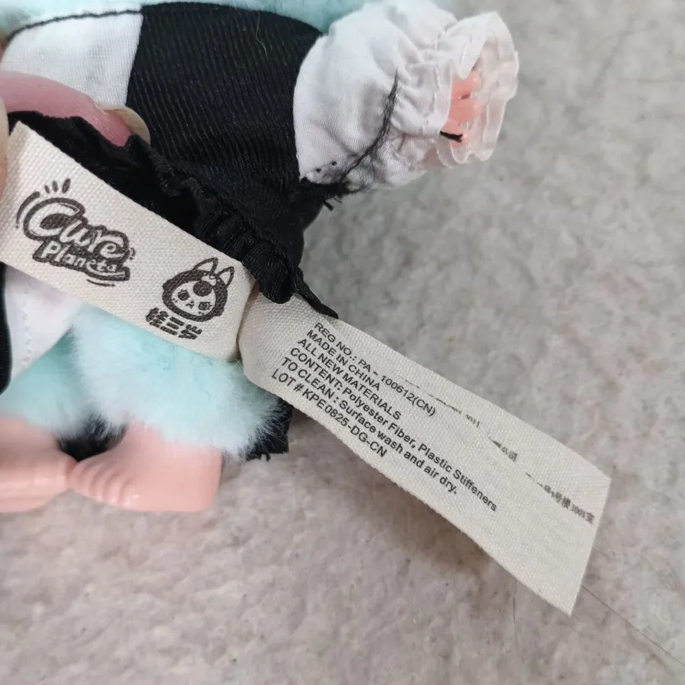 Baby Three Cure Planet Blue Bunny Maid Plush Pendant Rabbit Bag Charm Kawaii